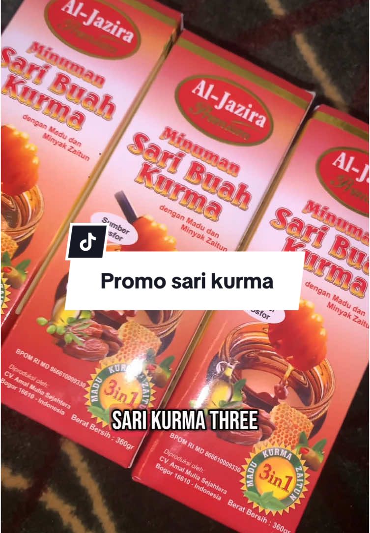 Nyesel banget kalo ketinggalan promo hari ini, hanya dengan harga 30k kamu udah bisa dapetin sari kurma 3in1! #sarikurma #aljazira #kurmapremium #madu #minyakzaitun 