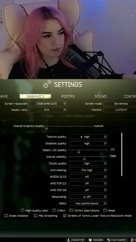 My TARKOV Graphic SETTINGS #Gaming #EFT #EscapeFromTarkov #Settings #Twitch #Clips