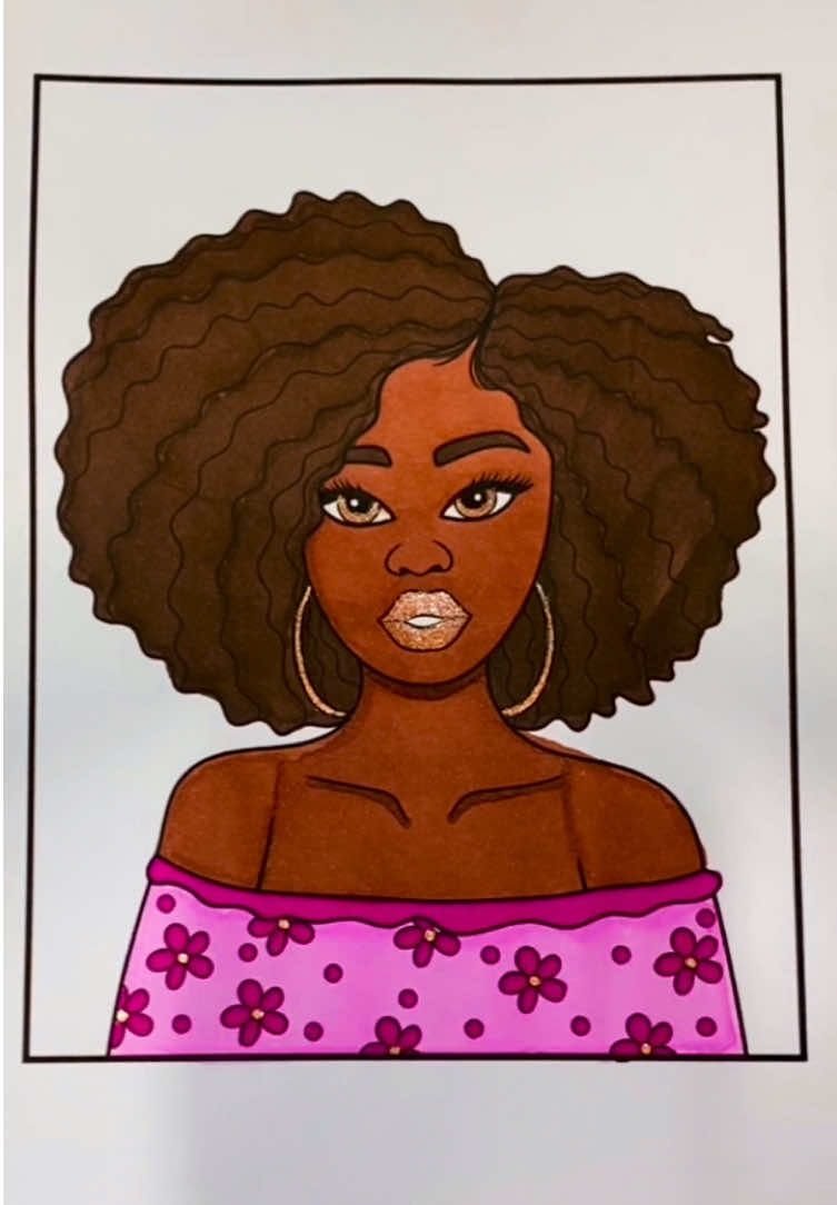 Coloring 🤎🤎🩷… #fyp #foryoupag #foryour #colorindo #coloring #asmr #satisfyingvideos #coloringbook #draw #afro 