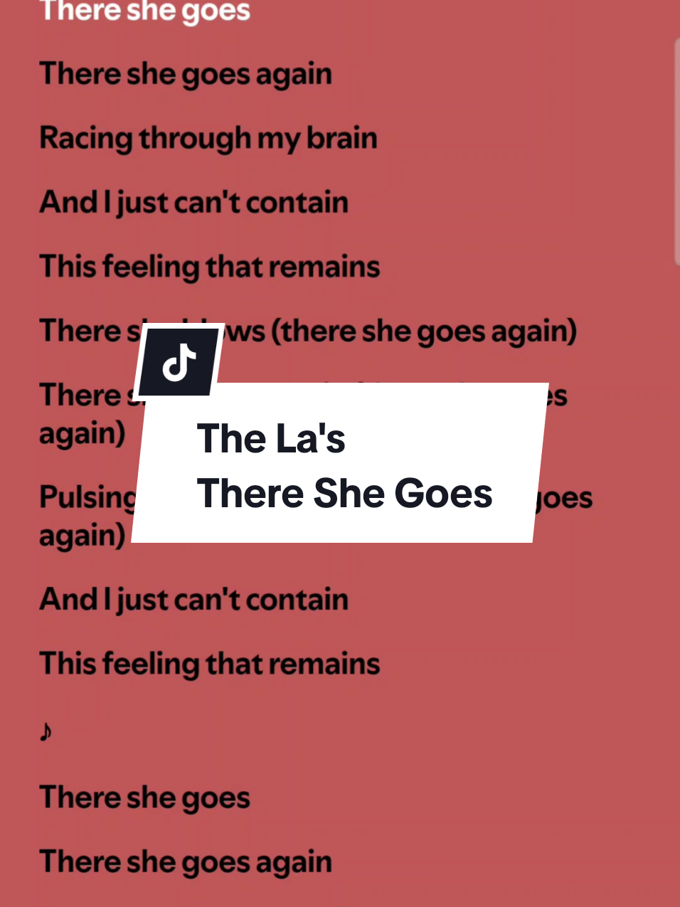 The La's - There She Goes  #thelas #thereshegoes #threshegoesthelas  #thelassong #thereshegoeslyrics #dance #challenge #dancechallenge #singalonglyrics #songlyrics #songwithlyrics #musiclyrics #lyricsvideo #songlyrics #lyricsvideosongs #spotify #fyp #fypシ #fypviral 