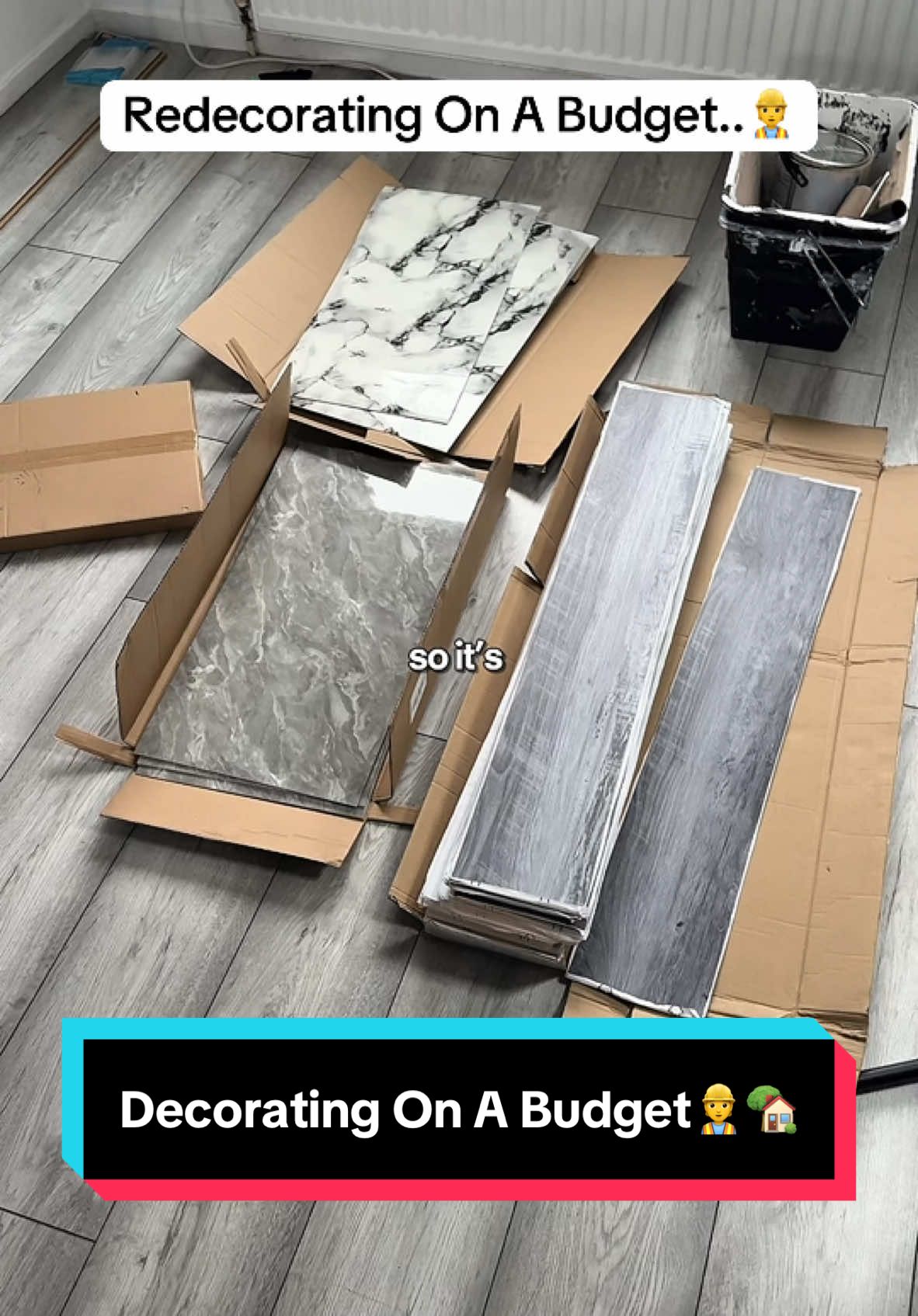 Redecorating the house on a budget. I would highly recommend these to anyone.. #homedecorideas #bathroomideas #kitchenideas #laminateflooring #peelandstick #homeimprovements 