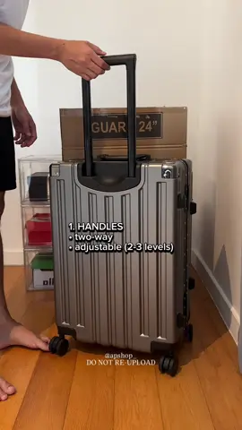 5 reasons why I choose TPartner Luggage: 1.	The suitcase features two-way adjustable handles with 2-3 levels for easy use. 2.	It has silent, noise-reducing wheels with 360-degree steering and a non-slip, wear-resistant design.  3.	Two built-in hooks allow for hands-free travel. 4.	The double-lock system is zipperless and anti-theft for added security. 5.	Inside, multiple compartments and compression straps keep items secure and organized. #fyp #tpartner #tpartnerluggage #luggage #travelessentials 