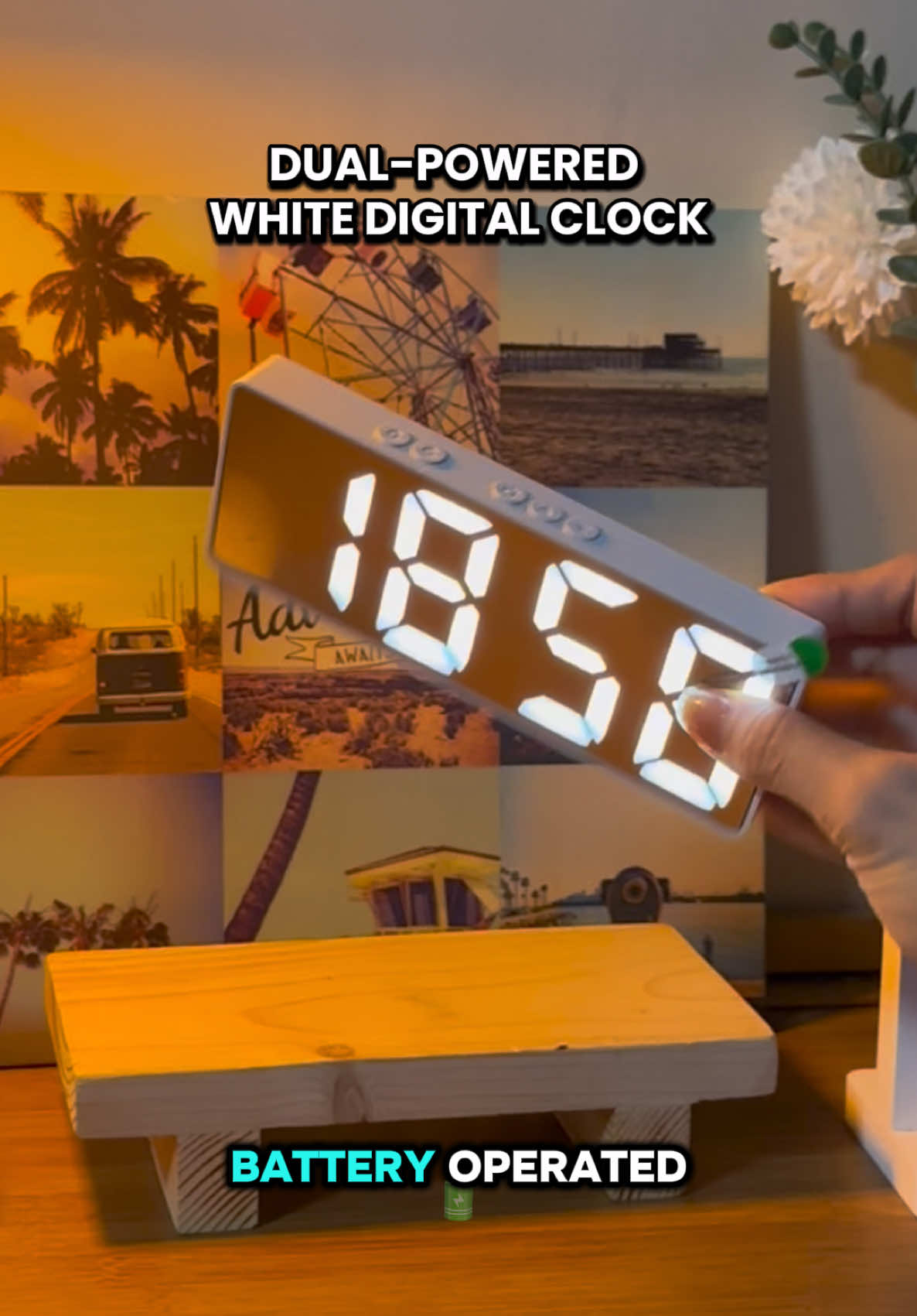 Ang ganda ng digital clock na ‘to kasi pwedeng naka-plug or battery-operated.  #dualpower #digital #clock #digitalclock #alarmclock #whiteclock #aestheticfinds #recosbykatrin 