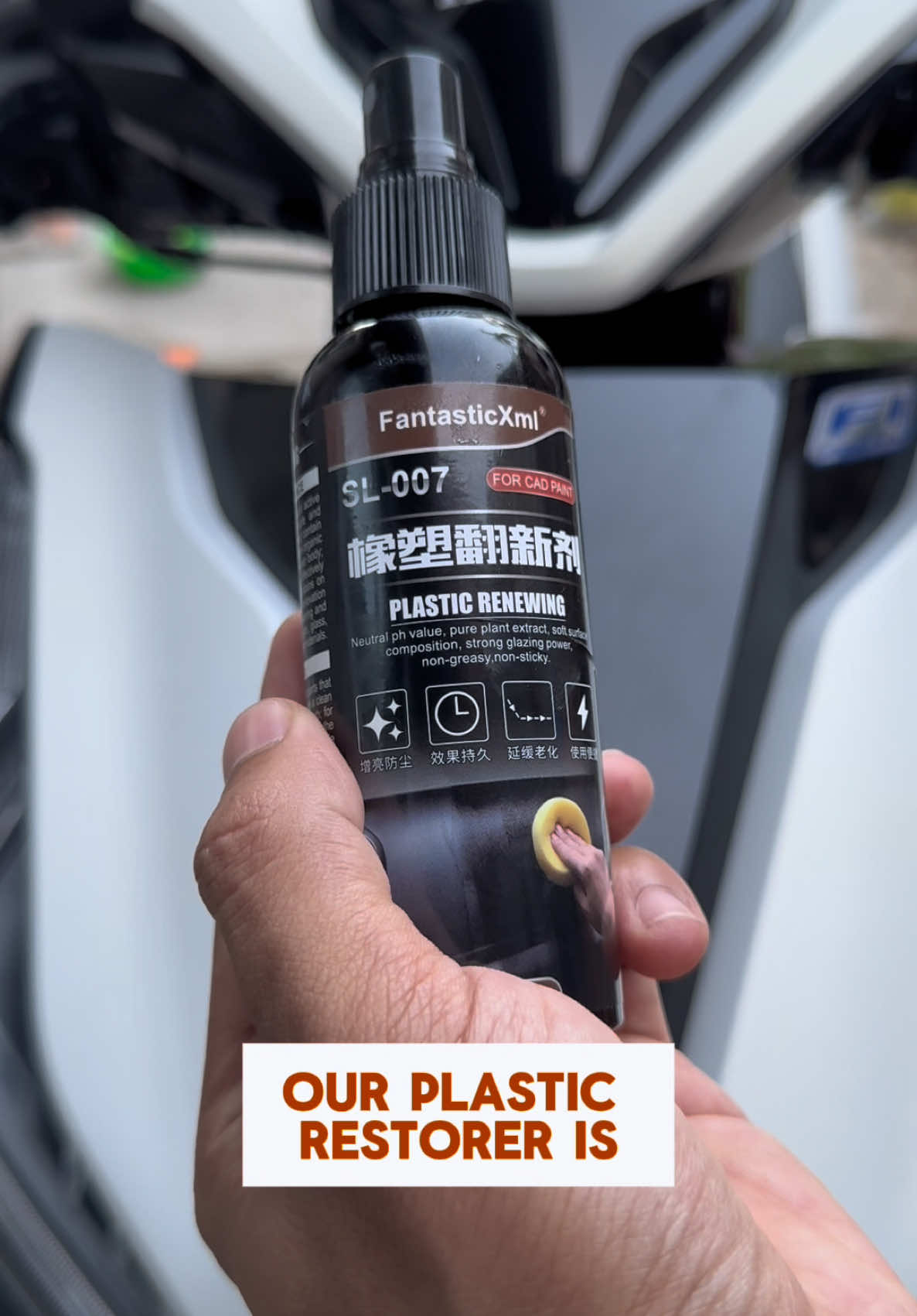Back to black talaga may plastic restorer ka! ✨#PlasticRestorer #BackToBlack #CarPlasticRestorer