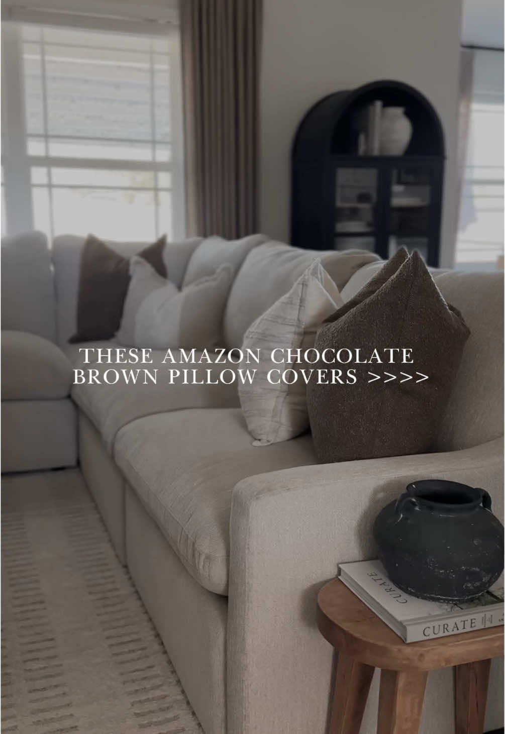 These pillow covers are SO GOOD 👏🏻 The color, the Boucle texture ANNNND the price 😍 they’re the perfect chocolate brown color I was looking for! (The other pillows are homegoods) 🔗 in my B I 0 #throwpillows #amazonhome #amazonfinds #minimaliststyle #neutralhome #neutralaesthetic #minimaliststyle #organicmodern 