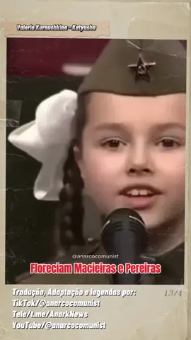 Katyusha, por Valeria Kurnushkina A letra foi adpatada, por mim, para o portugues Brasilierio, para combinar com o estilo poetico da musica, sem perder, é claro, o siginificado da musica. Se você gostou apoie o trabalho curtindo o video, compartilhando e seguindo o perfil. Siga-me tambem nas outras redes, disponiveis na bio deste perfil. Obrigado :) #katyusha #folk #folklore #russia #musical #katyushavaleriakurnushkina