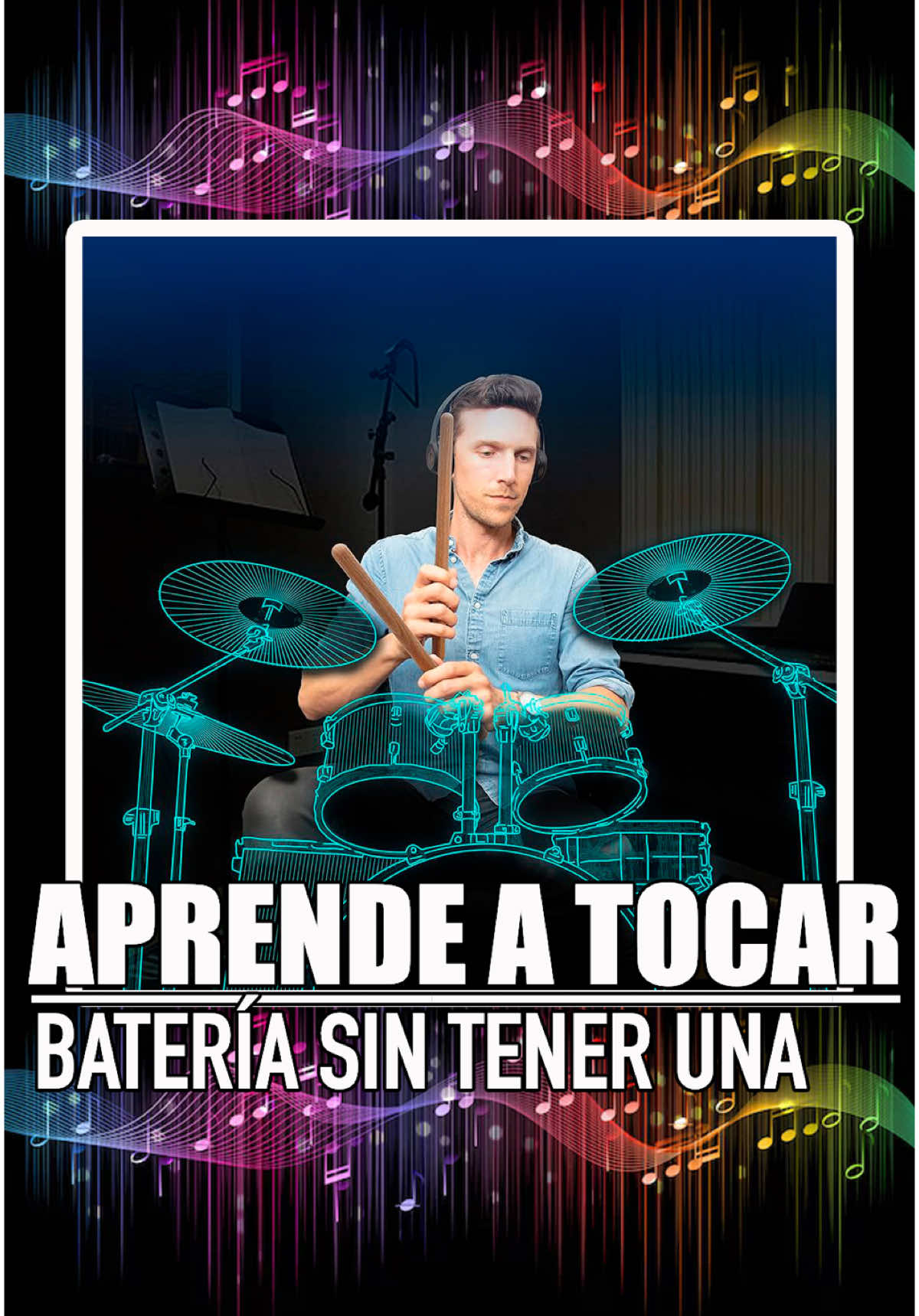 Aprende a tocar batería sin tener una #bateria #aeroband #airband #tecnologia #adaptateoapartate #diegoquiroz 