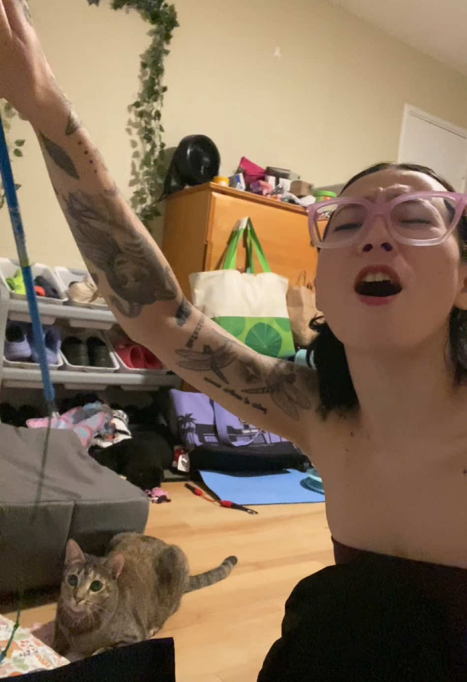 had to take full advantage of my congestion to seranade my cat with phoebe buffays iconic masterpiece✨ #lizsmusings #setforsuccess #hopelessliving #somatichealing #singing #smellycat #cat #friends #phoebebuffay 