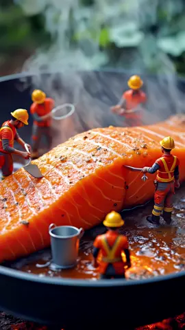 AI-generated video | Cooking like builders: food as building materials! 🥩🏗 #cooking #magic #food #viral #teamwork 