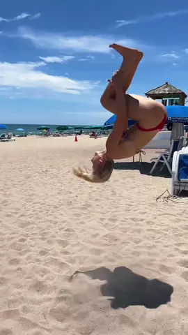 Beach gymnastics #gymnastics #challenge #backflip 