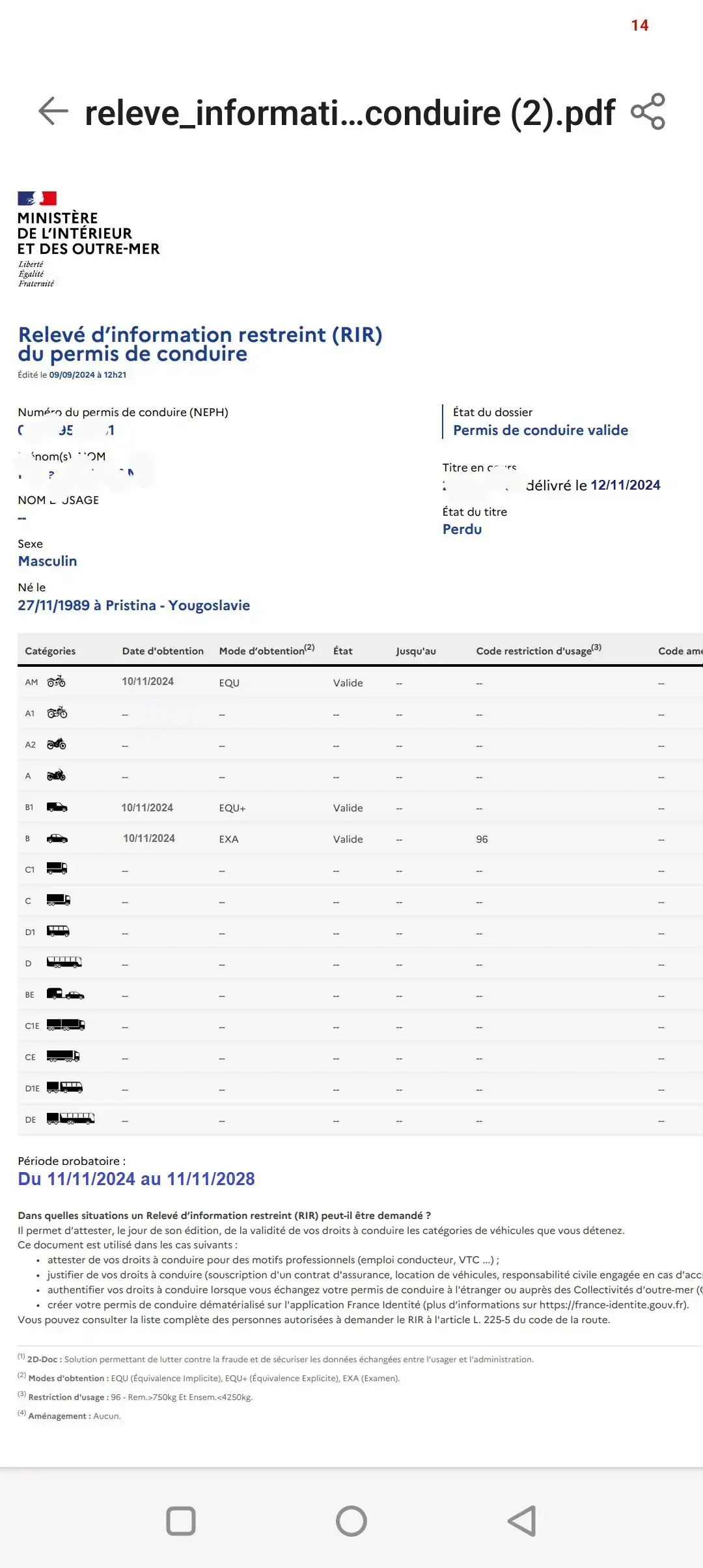 #permis #france🇫🇷 #autoecole #fimo #attestation #titredesejour #regularisation #achat 