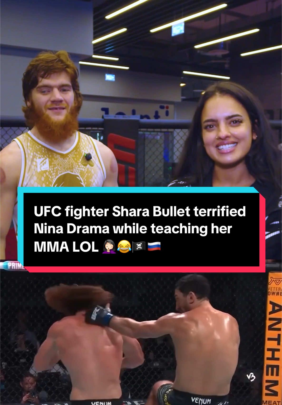 UFC fighter Shara Bullet terrified Nina Drama while teaching her MMA LOL #UFC #mma #sharabullet #sharamagomedov #ninadrama #kickboxing #boxing #muaythai #muaythaifighter #muaythaifighter #taekwondo #jiujitsu #brazilianjiujitsu #jiujitsugrappling #jiujitsulifestyle #wrestling #wrestlingtiktok #wrestlingtok #fit #Fitness #grappling #karate #ufc312 #dagestan #russia #spinningbackfist 