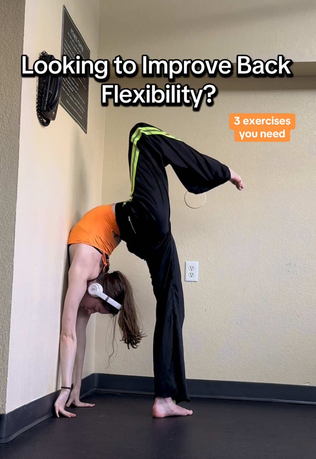 3 Wall Exercises to take your Backbend to the next level!🙃💪 1 minute each daily #backbend #flexibility #contortion #gymnastics #yogaflow #rhythmicgymnastics #ballet #figureskating #stretching #poledance #aerial #backbendchallenge #gymrat 