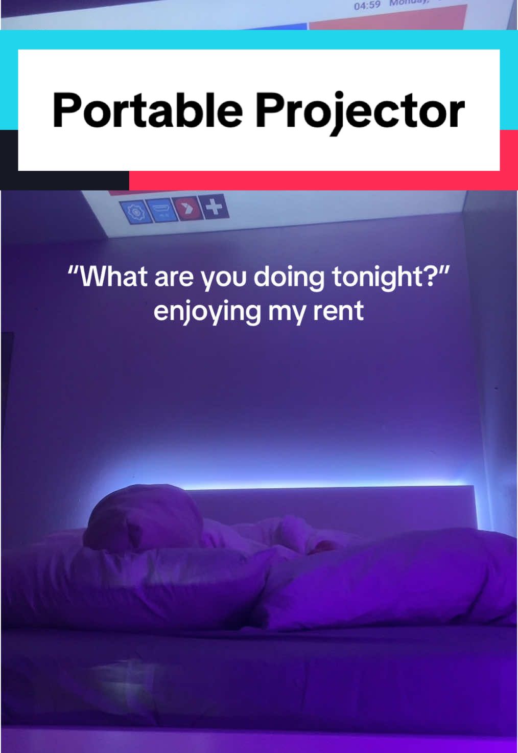BEST PURCHASE EVER!!! #projectorscreen #rent #NightIn #bedroomdecor 