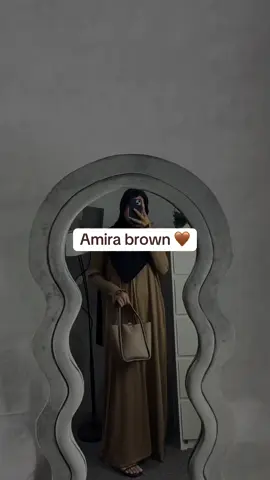 Amira brown 🤎 #abaya #abayaribknit #abayaknitpremium #outfitlebaran 