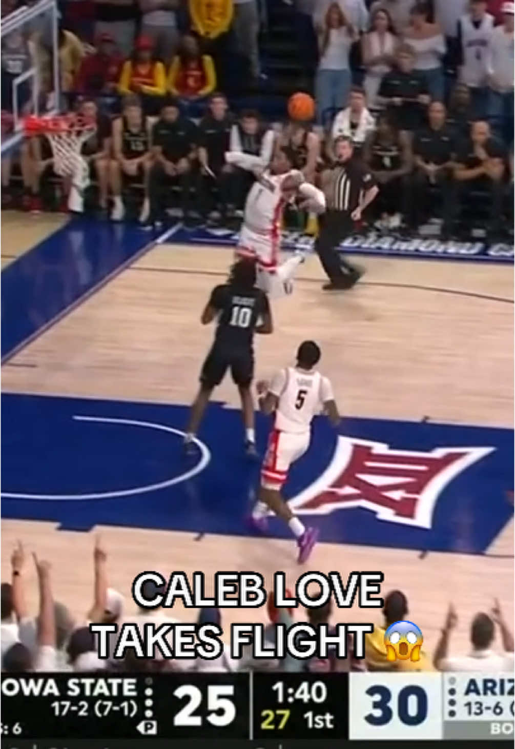 GET UP CALEB LOVE. ✈️✈️ #cbb #collegebasketball #arizona #caleblove 