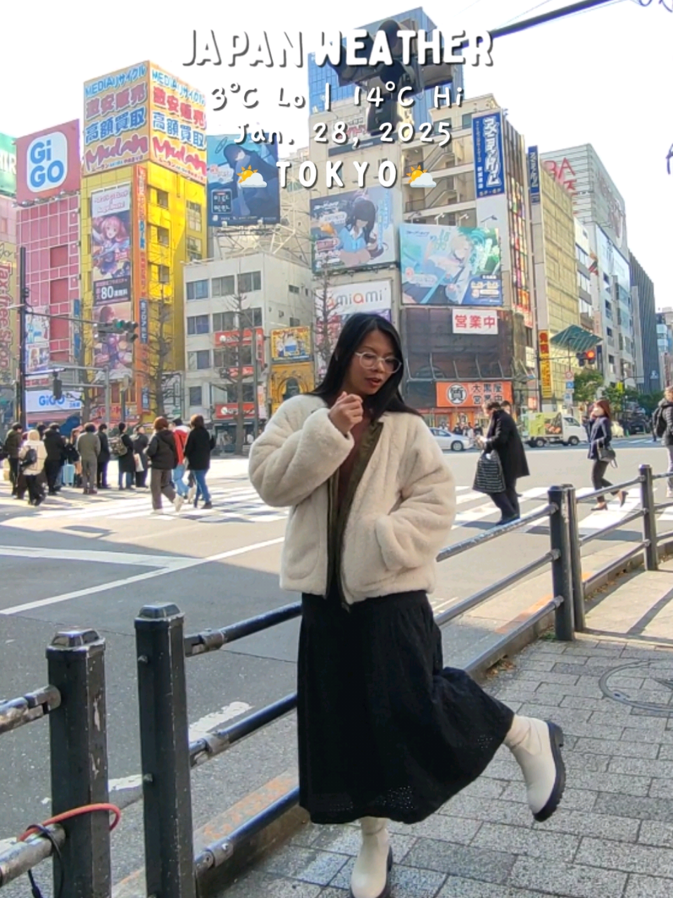 Japan weather update January 28, 2025 🌥️ Akihabara, Tokyo and Japan outfit of the day ft. that GU boots haha catch more travel finds when you foIIow! 😉 •ᴗ• Klook travel discount JAMIMOYKLOOK SORALKLOOK #japan #weather #japantravel #japanupdate #japanfinds #japantips #jamimoyvlogs 