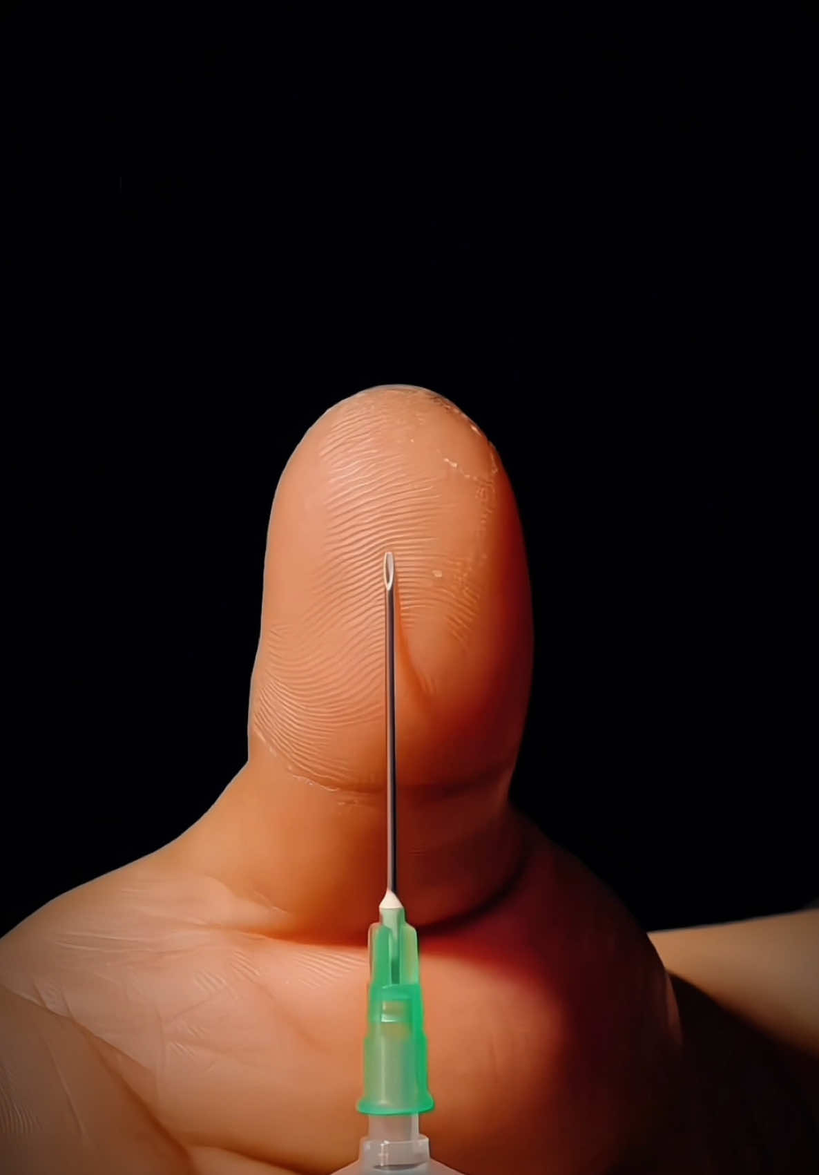 Syringe tip in thumb. (Ouch) #funnytiktok #satisfyingvideo #ASMR #ASMR #macro 