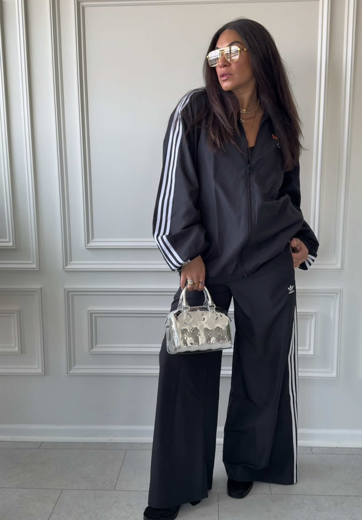 Styling this super oversized Adidas tracksuit for a Sunday Funday ✨ #adidas #style #styletips #grwm #styling #shopping #jewelry #kiz #ltk #fy 