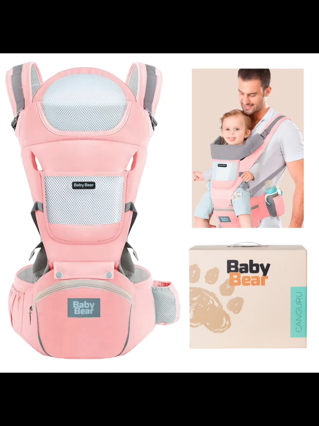 Curta essa super oferta Canguru De Cintura Para Bebê Bebe Passeio 4 em 1 Premium Varias Cores!!  #CapCut #bebestiktoks #shopee 