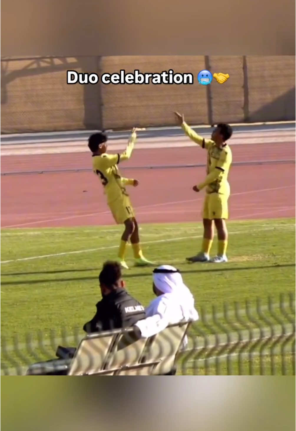 The Duo duo celebration 🤯🤝🏽 This is too cold. 🥶 @Adam Salah #football #footballtiktok #celebration #aura #fyp #foryou #ballin #goal #golazo #futebol #futbol #Soccer #soccertiktok #footy #duo #teammate #risingballers #wonderkid 
