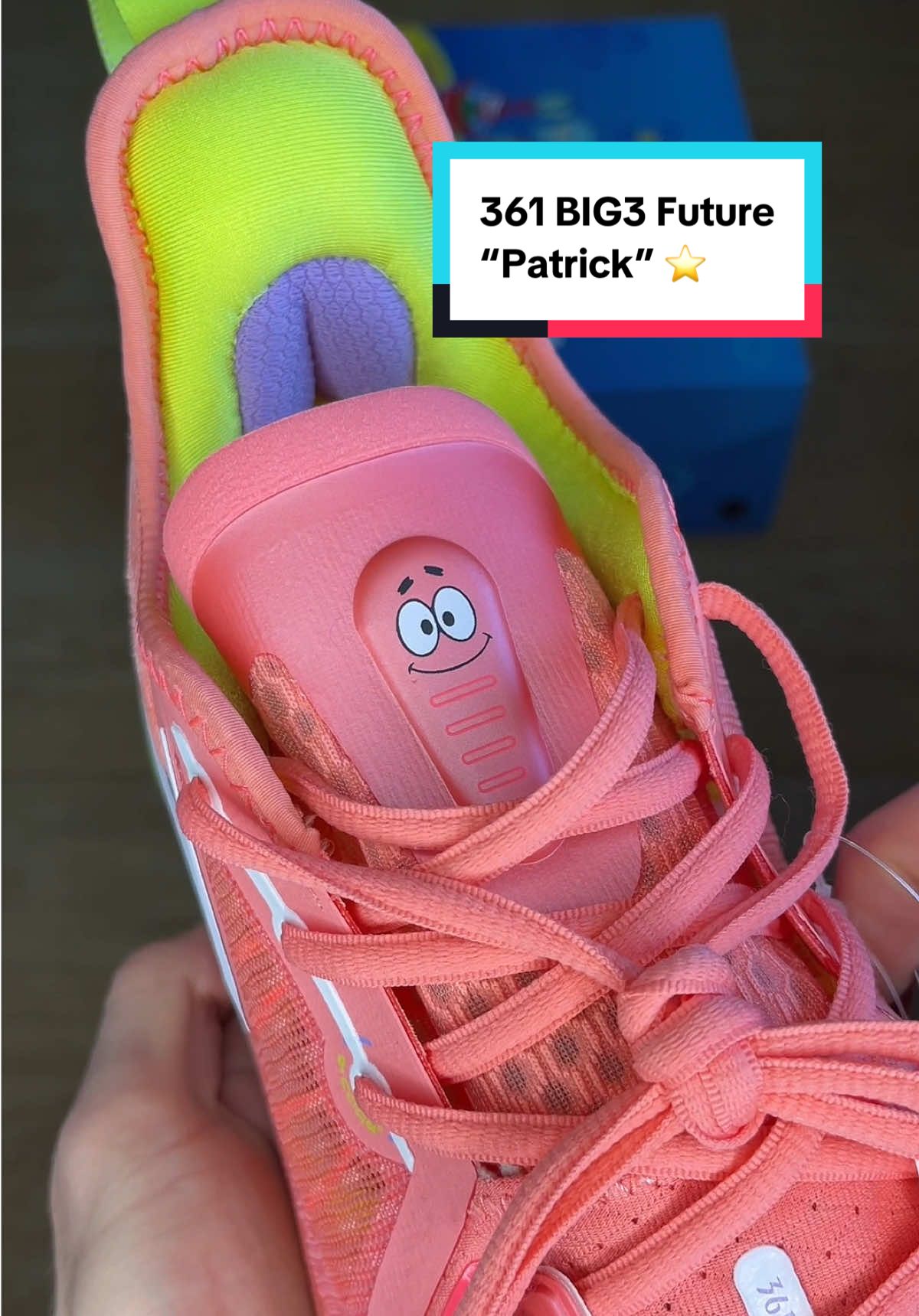 A shoe for Patrick Star ⭐️ @361sport  #basketballshoes #361degrees #big3future #spongebob #spongebobshoes #patrickstar 