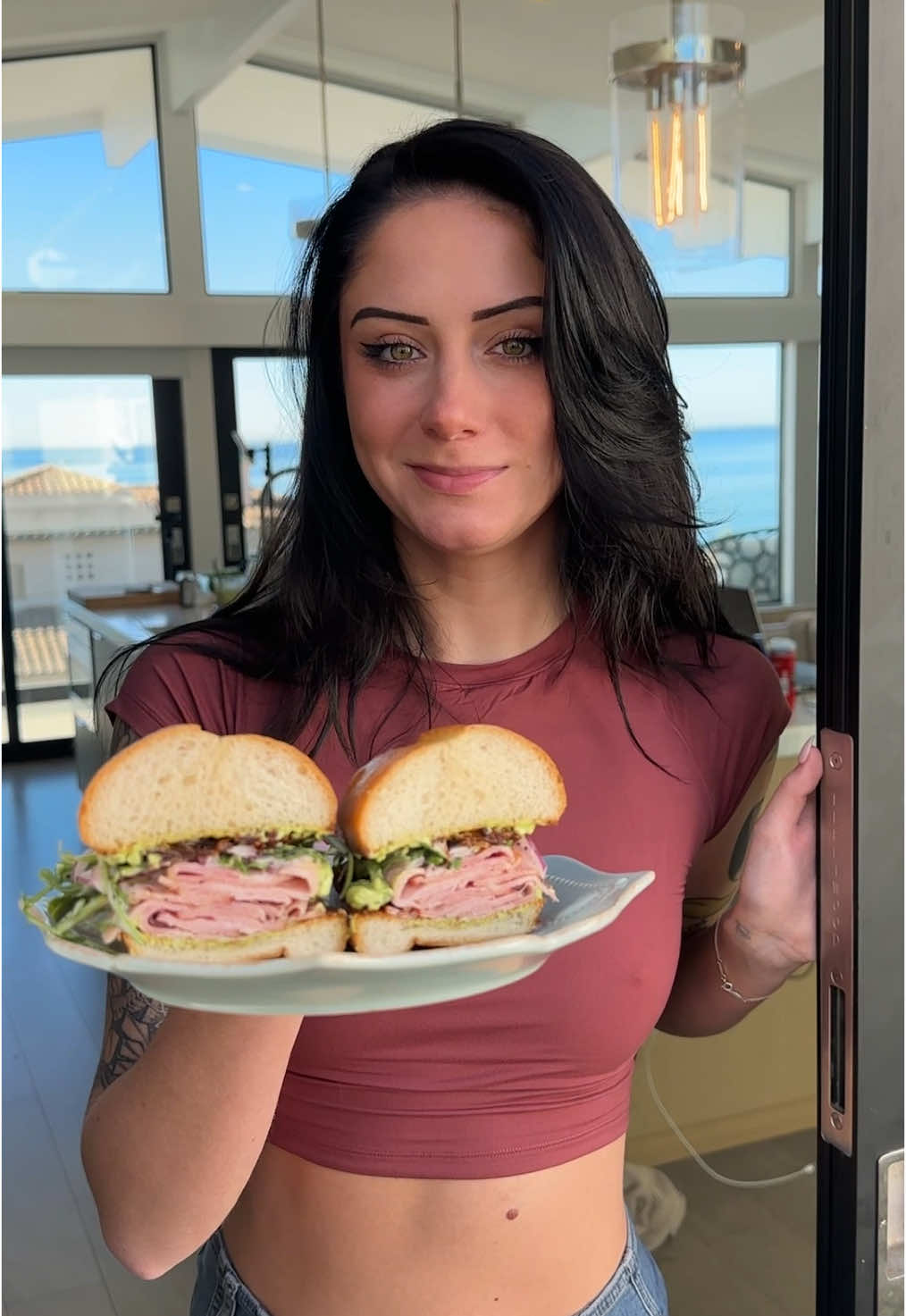 Ham, Avocado Spread, Poppyseed Dressing Salad and Sun dried Tomatoes!
