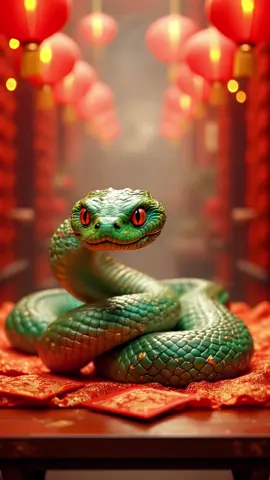 AI-generated video | Happy Chinese New Year 🐍 🎉 #china #happynewyear #snake #green #teamwork 