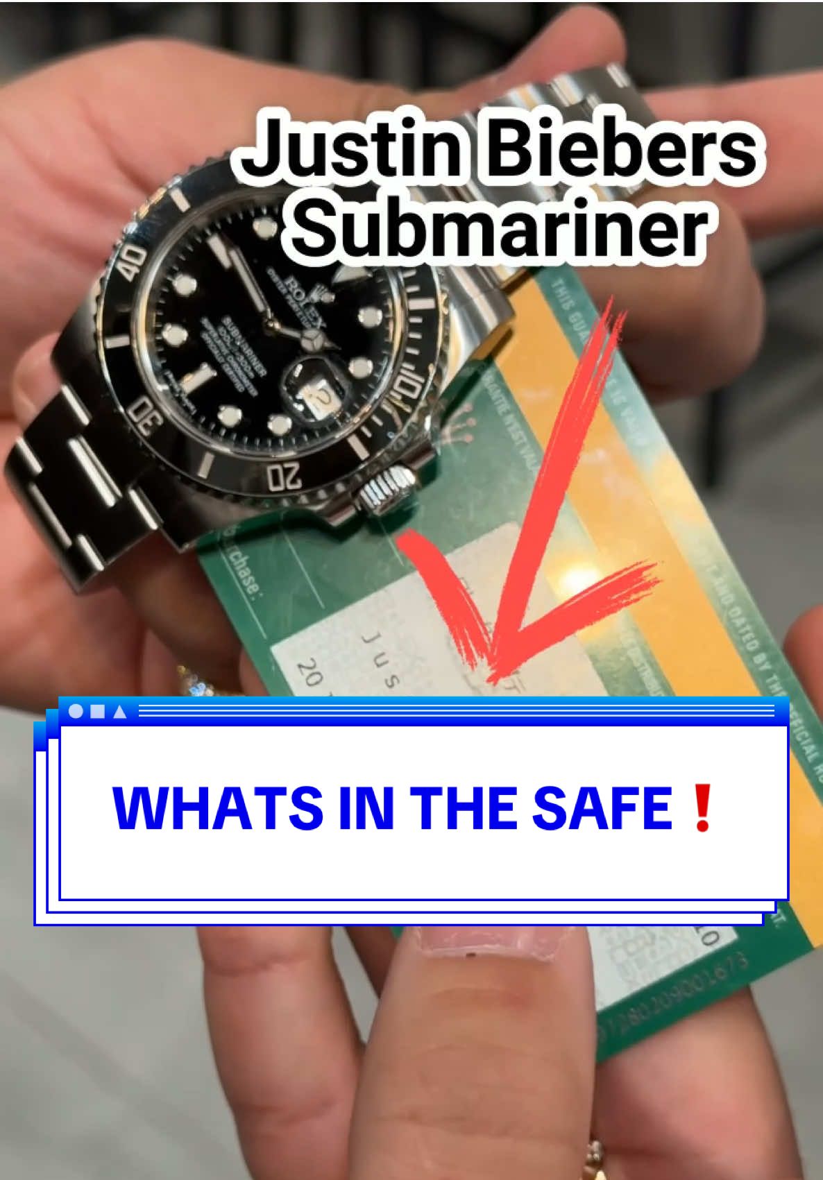 WHATS IN THE SAFE ?!? Today I went through and found a submariner I purchased which belonged to @Justin Bieber if you want it for free you can have it Justin #Mosesthejeweler #Justinbieber