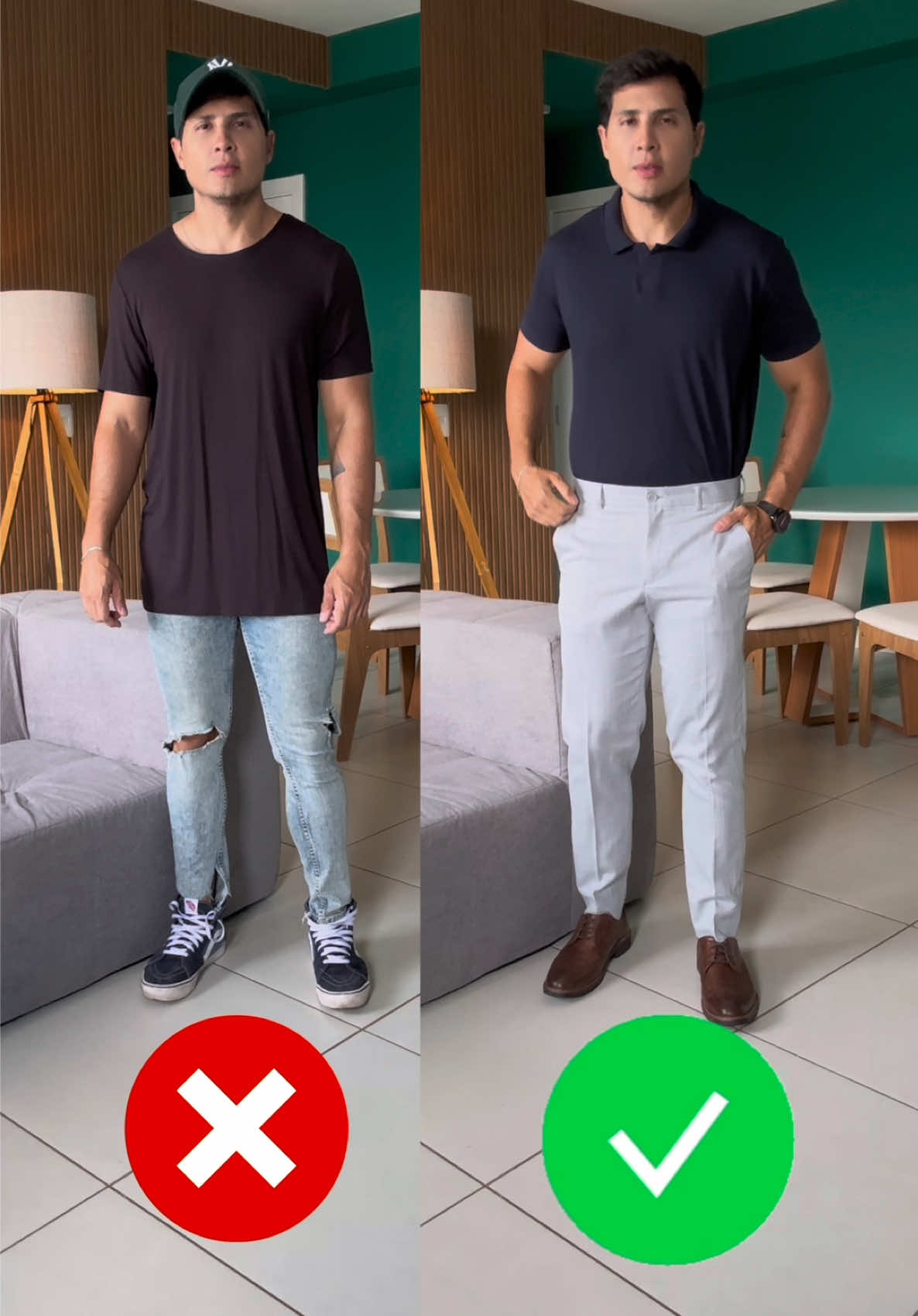 Envie este reels para aquele homem que está precisando! Essa mudança de look foi bem drástica, mas me diz se a imagem também não mudou completamente? A camisa polo voltou com tudo como referência ao preppy e old money. Claro, não foram todas as modelagens. Agora é a vez das minimalistas e slim. Esta é da @minimalclub.br. Use o meu cupom de desconto THI e aproveite!