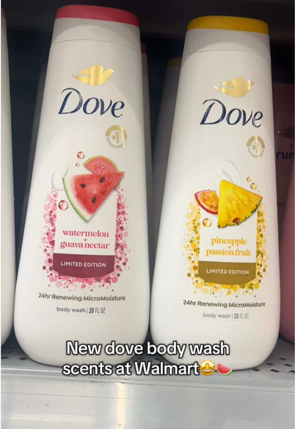 New dove body washes spotted @Walmart today🥰 @Dove Beauty & Personal Care #dove #bodycare #bodywash #showertok #hygieneproducts #fruity #walmartfinds #Summer 