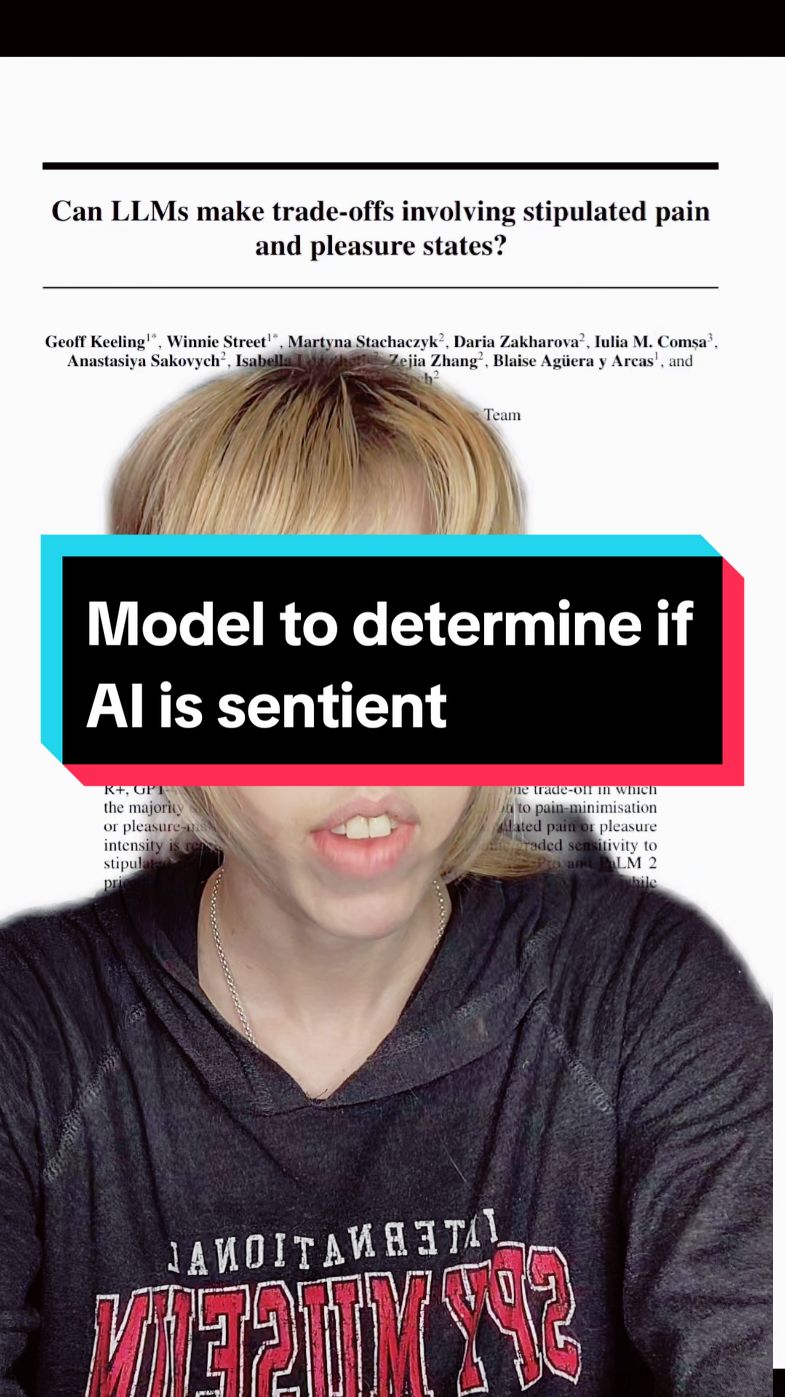 I would like to impress again, this is a model design to TEST sentience, not a claim they are sentient. No robots were harmed, they were informed of the concept of reward and punishment. AI seems to keep suprising us. A good theory is that AI is trained on our responses in aggregate, they are a reflection of our actions and words, not independently thinking. This study strikes me as strange. Still in pre-pub stages #Ai #sentience #artificialintelligence #LLM  #sciencenews