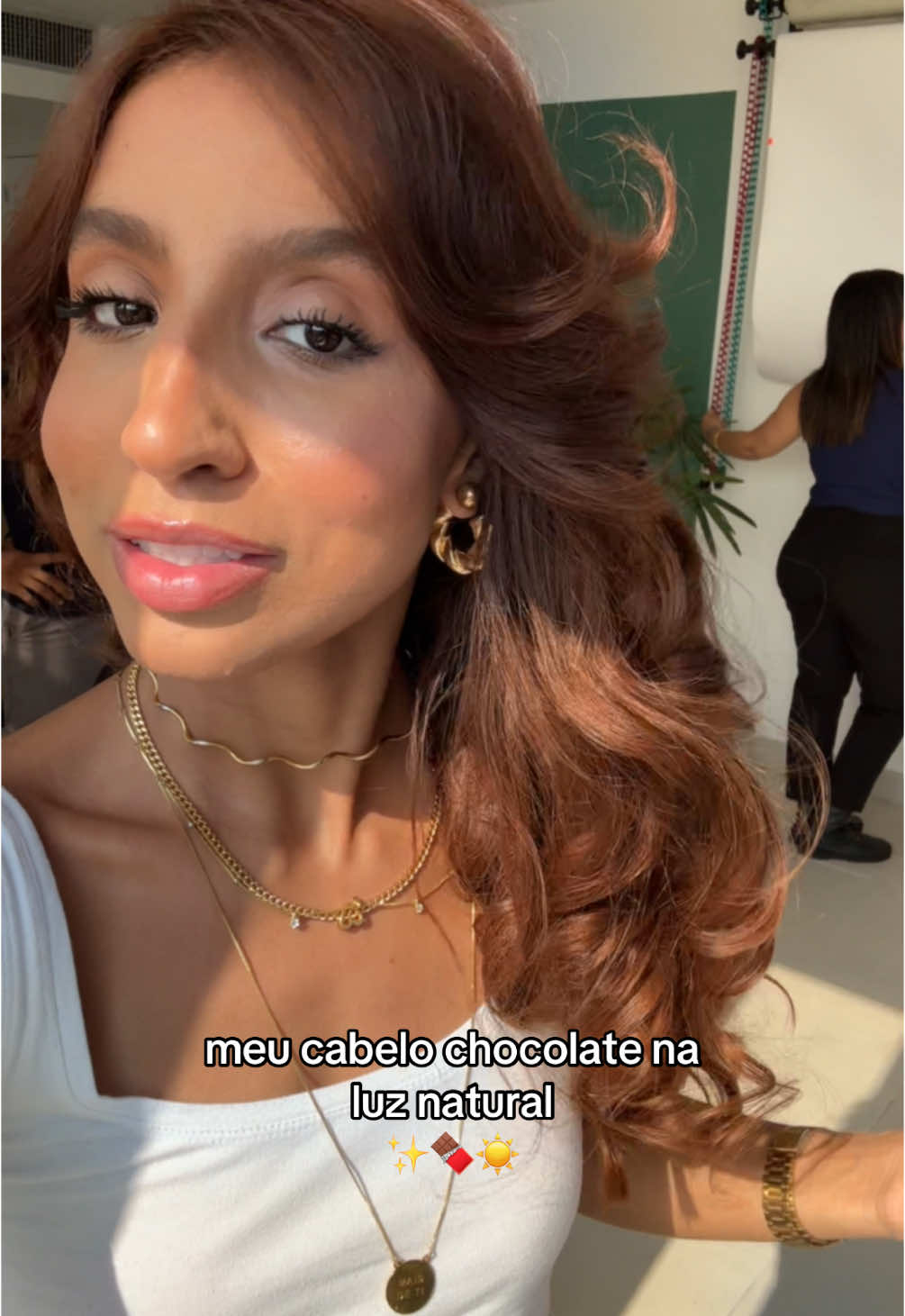 eu amo as múltiplas cores do cabelo chocolate hahaha 🍫🤎 #cabelochocolate #brownhair 