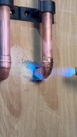 Using a diy flame guard to avoid burning while soldering! #asmr #asmrsounds #learn #foryou #mmplumber #viral #plumbing #toolbag #pipes #tools #cleancopper #plumbertools #pressfit #soldering #copper #handtools #work #DIY #howto #plumber
