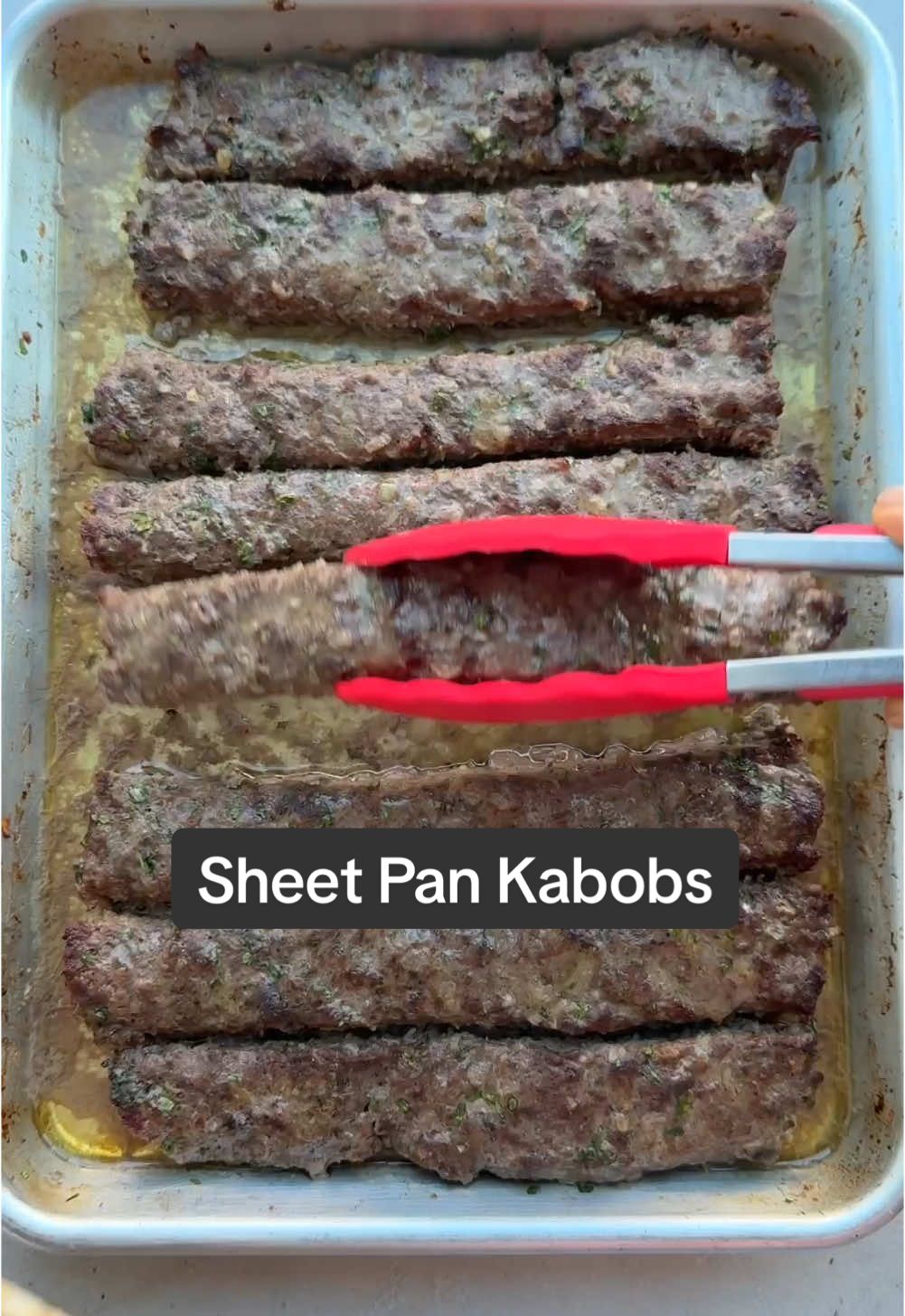 Transform my kafta recipe into a sheet pan kafta. Just double the recipe to fit into a quarter sheet pan and bake at 425°F on the bottom rack for 10 minutes and then broil on the top rack for 2 minutes on high. Recipe linked in bio!