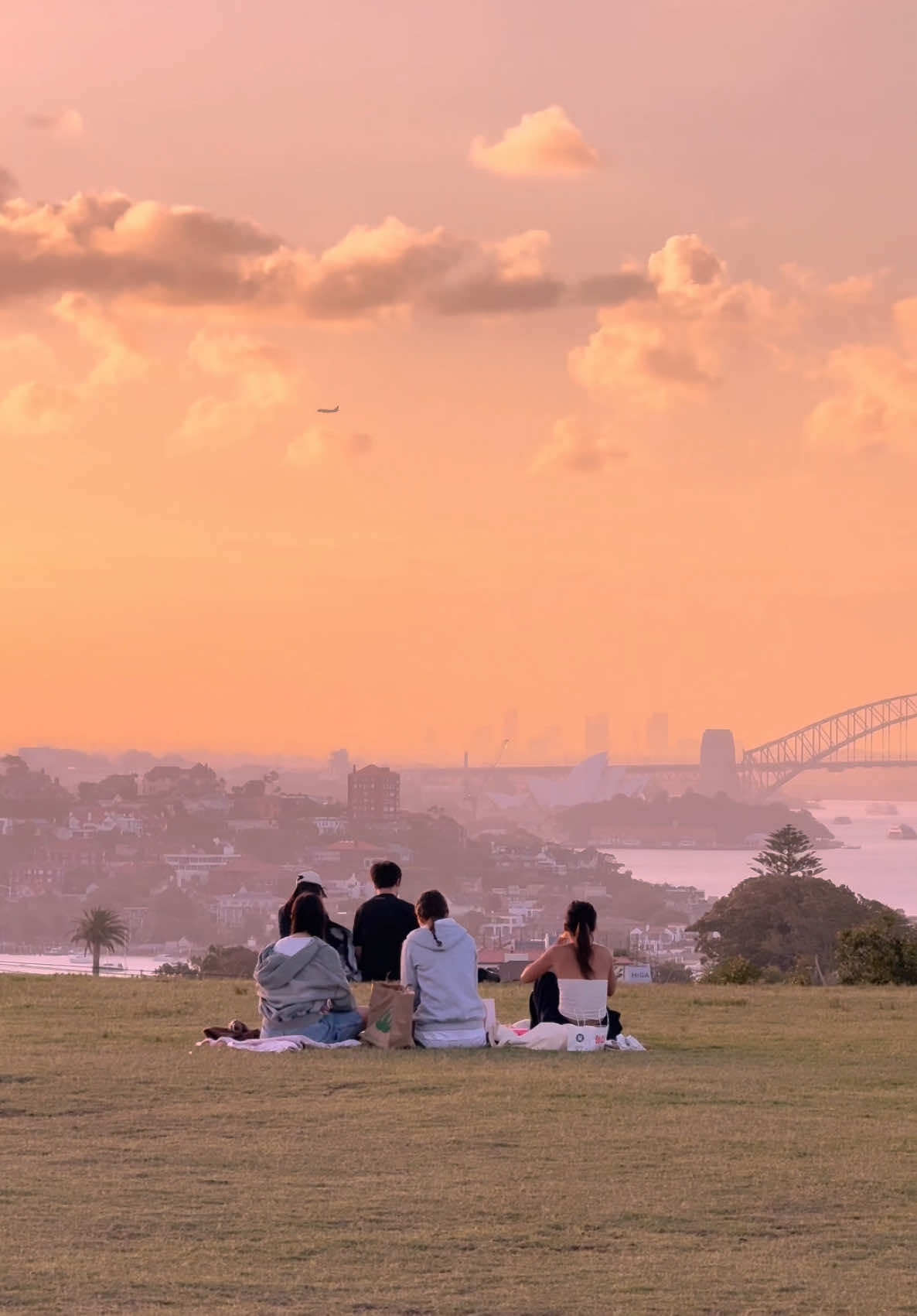 Sydney summer sure delivers unreal sunsets 🙌 If you ask us, an evening spent watching the sun go down over Tubowgule (Sydney Harbour), is an evening very well spent 🌅 Grab a picnic blanket and settle into one of Warrane's (@Sydney’s) harbour-side parks for stellar arvo views, then make your way to the likes of IG/whalebridge to keep the great views - and delicious food - coming. 🎥: @Dario  📍: Warrane (#Sydney), @New South Wales  #SeeAustralia #ComeAndSayGday #FeelNSW #FeelNewSydney ID: A series of videos show groups of people having picnics on a hill overlooking a vibrant orange sunset over a harbour city.