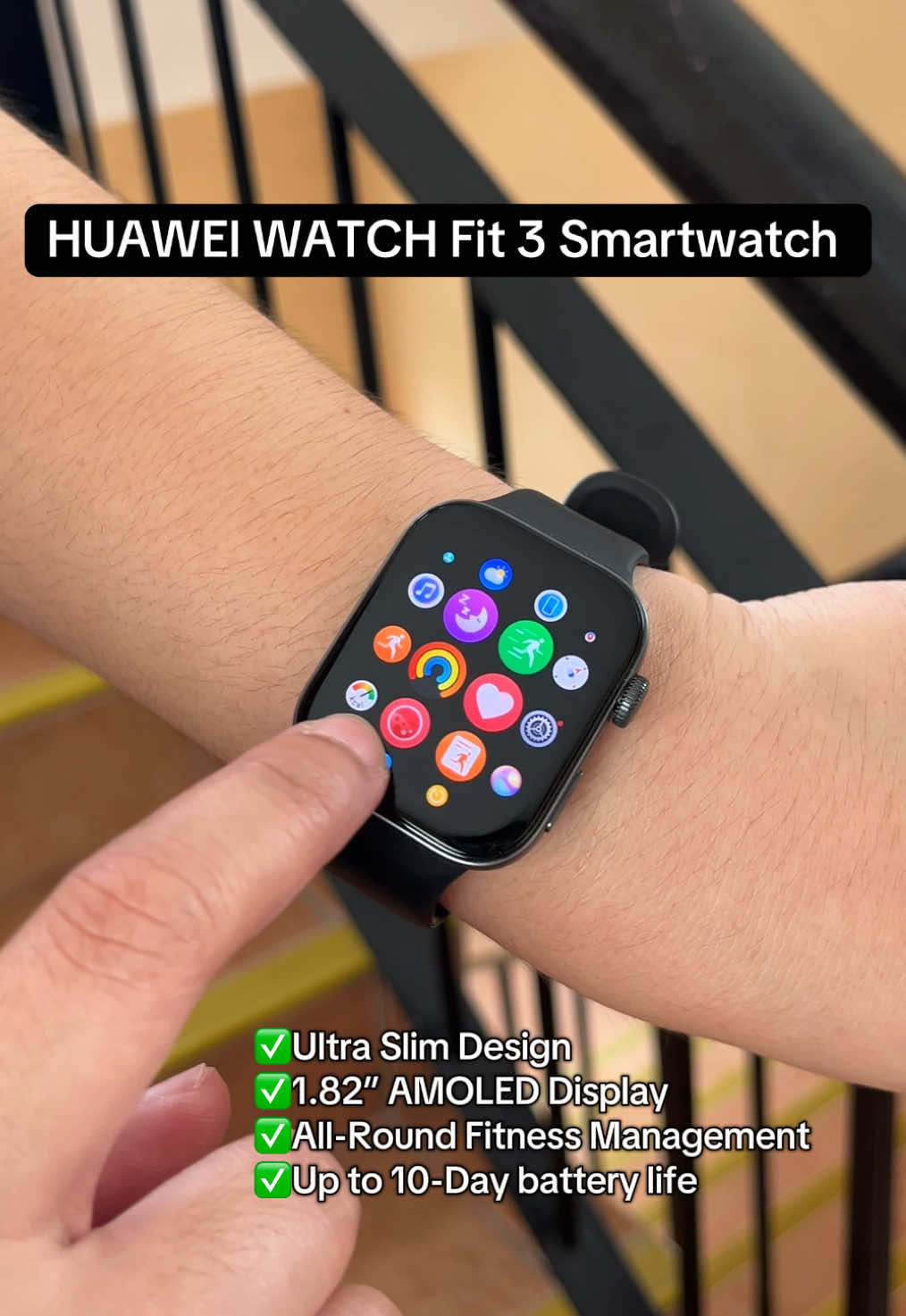 HUAWEI WATCH Fit 3 Smartwatch ✨ Best budol! para kang nka iwatch 😍 Grab now! Nka free shipping pa 🤗  #smartwatch #huaweismartwatch #huaweismartwatchfit3 #iwatch #runningera #fitnesswatch #fitnesstips #gadget #giftideas #trendingvideo #fyp #foryoupage #budolfinds #idealwatch 