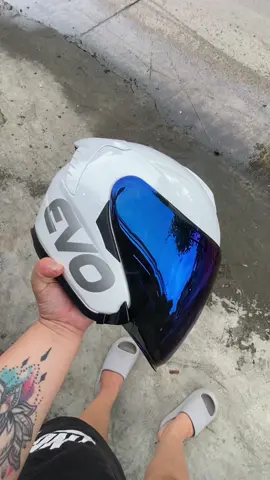EVO RX5 HALF FACE DUAL VISOR. CLICK THE YELLOW BASKET TO ORDER!  #lhinnethvlogs #teamgraphitee #evohelmetsphilippines #evolution #helmet #evohelmet #helmets #fypシ゚viral #fyp #budolfinds #halfface #evohalfface 