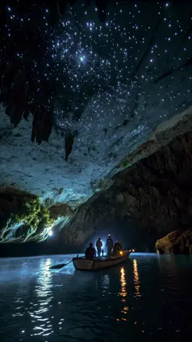 Bioluminescence is a phenomenon in which living organisms emit light. ♥️🔥♥️ 📍 New Zealand's Waitomo Glowworm Caves 🇳🇿 Waitomo is a village on the North Island of New Zealand. It’s known for its extensive underground cave systems. Thousands of glow-worms light up the Glowworm Caves. The vast Ruakuri Cave features waterfalls and limestone formations. 