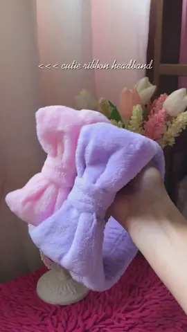 Cutesy ribbon headband 🎀💜 for make up and skin care✨ GET YOURS NOW! #headband #hairaccessories #couquette #girlsthings #turban 