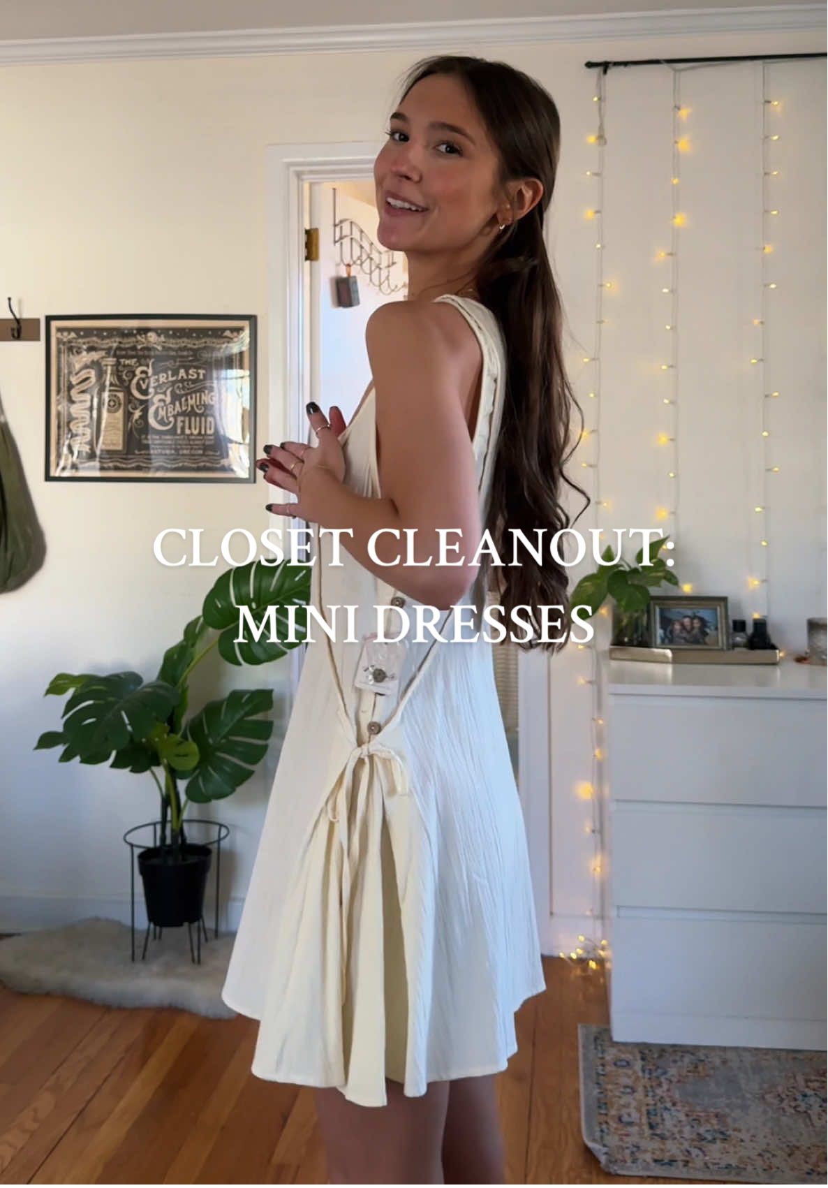 trying on my mini dresses!!!! will be selling on my depop: morticianmimi 🤍 #closetcleanout #tryonwithme 