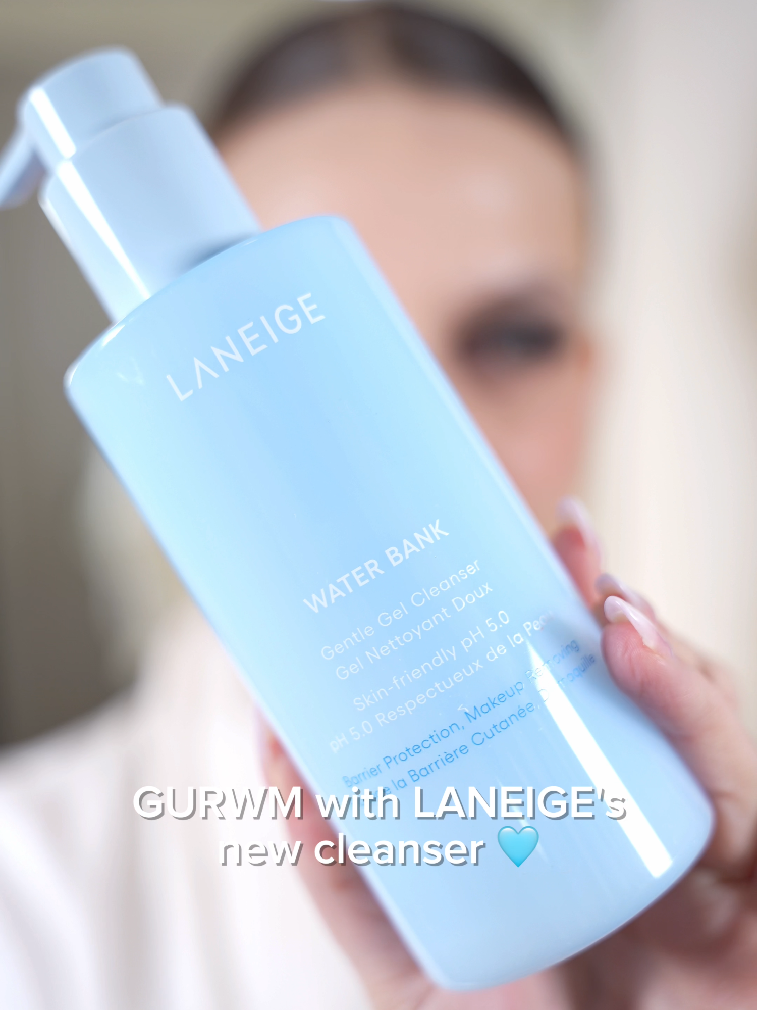 Testing the new Water Bank Gentle Gel Cleanser 💦✨ Soft, fresh, and oh-so-hydrating! Who’s adding this to their skincare routine? 👀💙