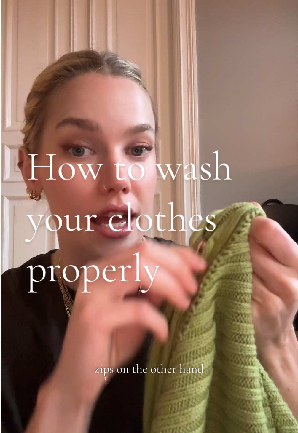 🚨The first “and wash it in a wash bag” text is an editing error - you don’t need to wash buttons and zips in a wash bag🚨  A clothes washing guide for anyone who needs it - feel free to share your tips ❤️   #sustainablefashion #clotheswashing #clothingcare 