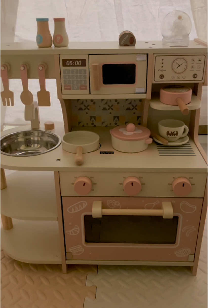 Good morning! I’ll make you some hot coffee. ☺️#fyp #foryoupage #woodentoys #coffee #kitchenset #asmr 