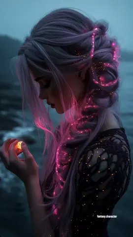 A mystical moment by the ocean, her glowing hair and radiant orb capturing the essence of magic. #FantasyMagic #EtherealBeauty #MysticVibes #GlowingDreams #OceanEnchantment #livewallpaper #fantasycharacterai #aiart 