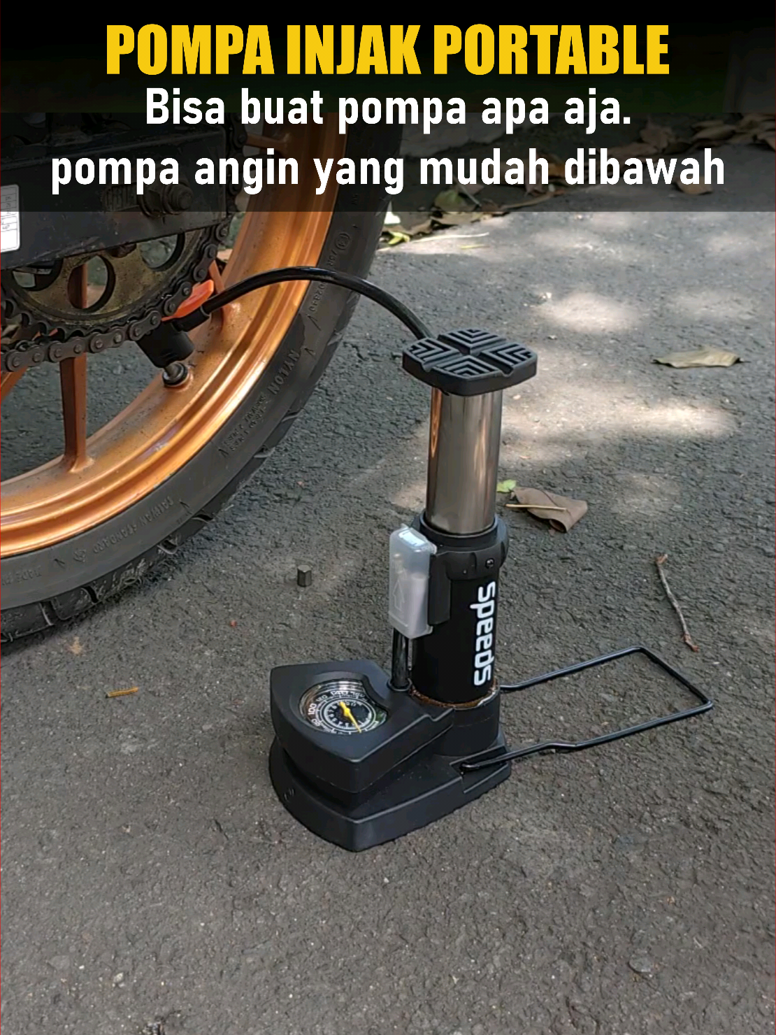 Pompa injak portable speeds #pompa #pompaangin #pompainjak #pompaportable #pompamotor #pompasepeda #pompamini #speeds #fyp #fypage 