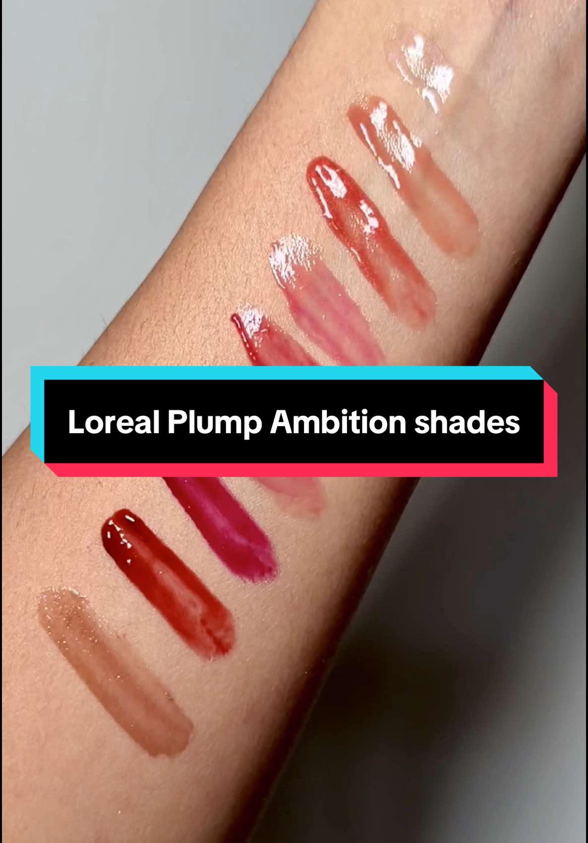 All the @lorealparisuk Plump Ambition shades  #makeup #makeupasmr #beautyasmr #loreal #loreallipoil #lipoil #viralmakeup #makeupswatches #asmr #asmrsounds 