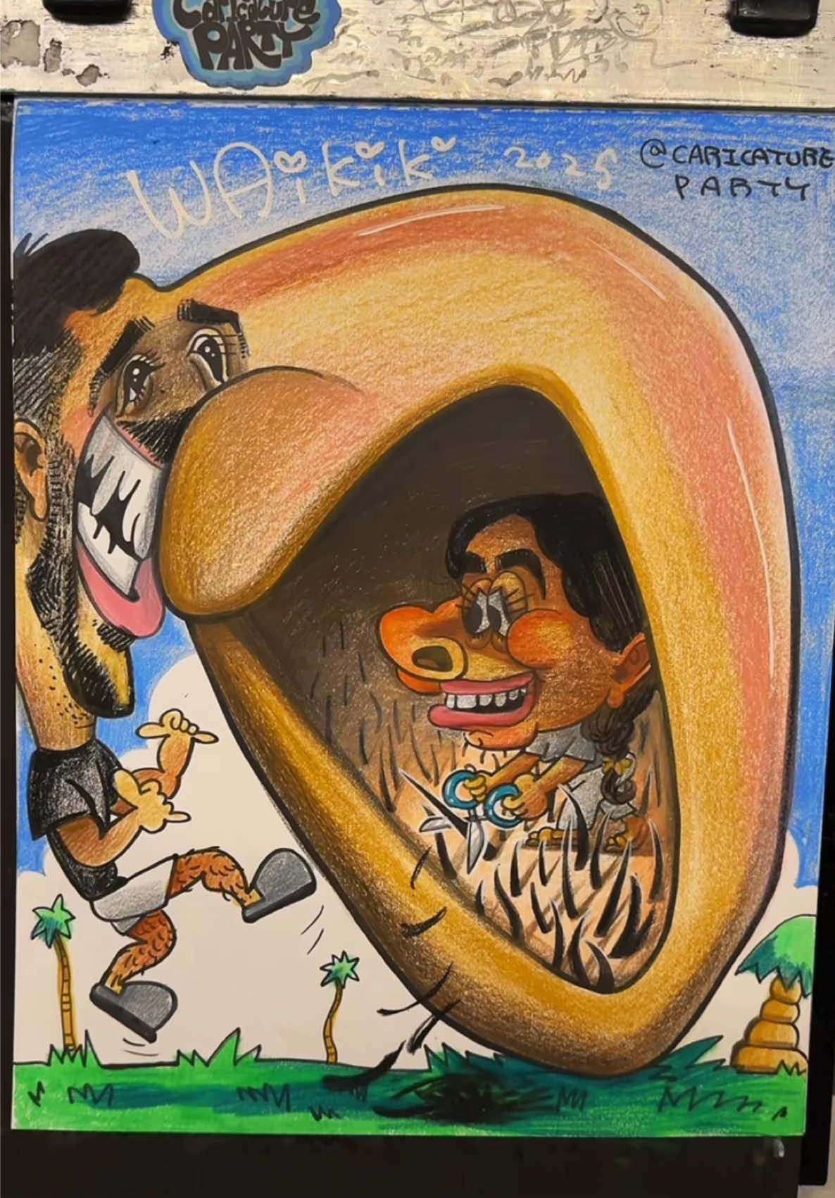 🎉😄🤙👨🏻‍🎨👩‍🎨Hehehe  #caricature #funny #streetart #art 