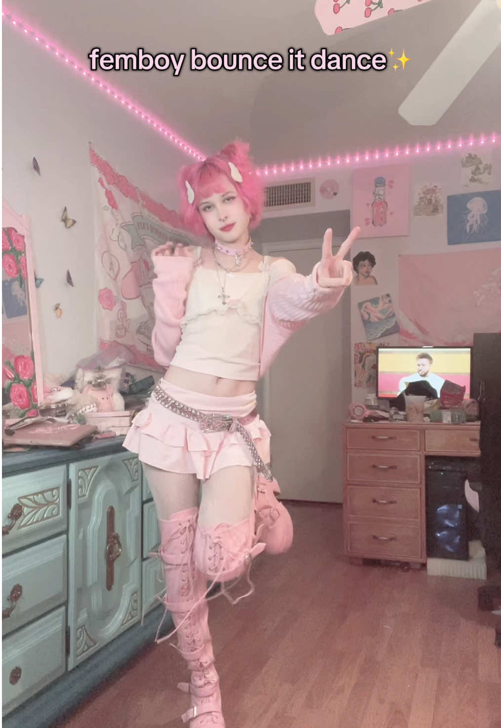 i’m BAAAAACK i missed yall🩷 boots from @theneutralcloset use my code strawbaby10 for 10% off 🫶💕 #femboy #fyp #femboytiktok #pink #kawaii #strawberry #fypシ #femboyfriday 