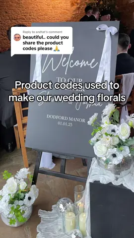 Replying to @andtat product codes from @SHEIN & @Temu we used to make our wedding florals 🤍 #modernwedding #blacktiewedding #diyweddingflowers #diyflowersarrangement #diyflowers #diyfloraldecor #weddingfyp #diybride #fypwedding #sheinwedding #temuwedding #fauxweddingflowers #fauxwedding 